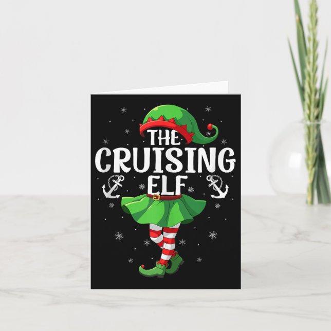 Cartão Cruising Elf Christmas Girls Women Elf Squad Xmas  (Frente)
