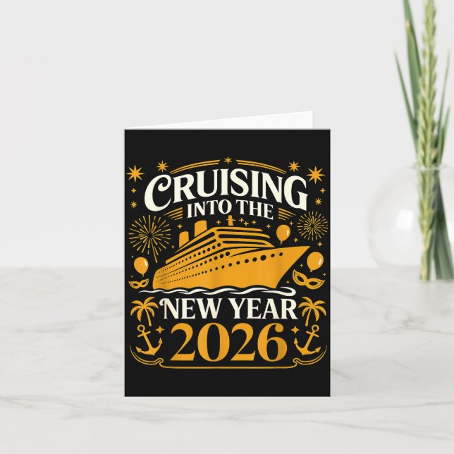 Cartão Cruising Into 2026 New Years Eve Party Favors Fami (Frente)
