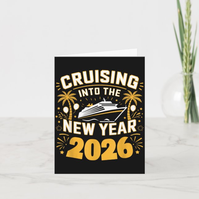 Cartão Cruising Into 2026 New Years Eve Party Favors Fami (Frente)