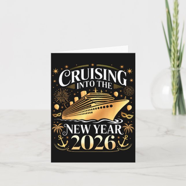 Cartão Cruising Into 2026 New Years Eve Party Favors Fami (Frente)