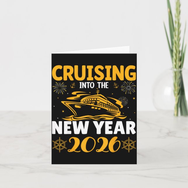 Cartão Cruising Into New Year 2026 Family Cruise Matching (Frente)