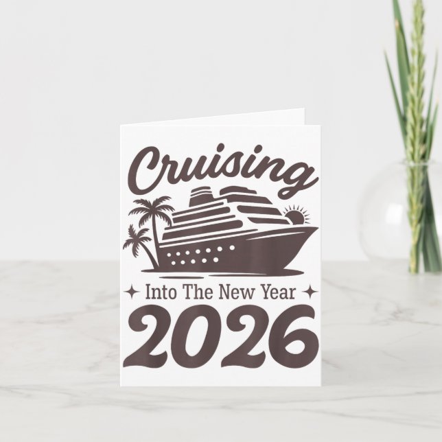 Cartão Cruising Into The New Year 2026 Cruise Vacation  (Frente)