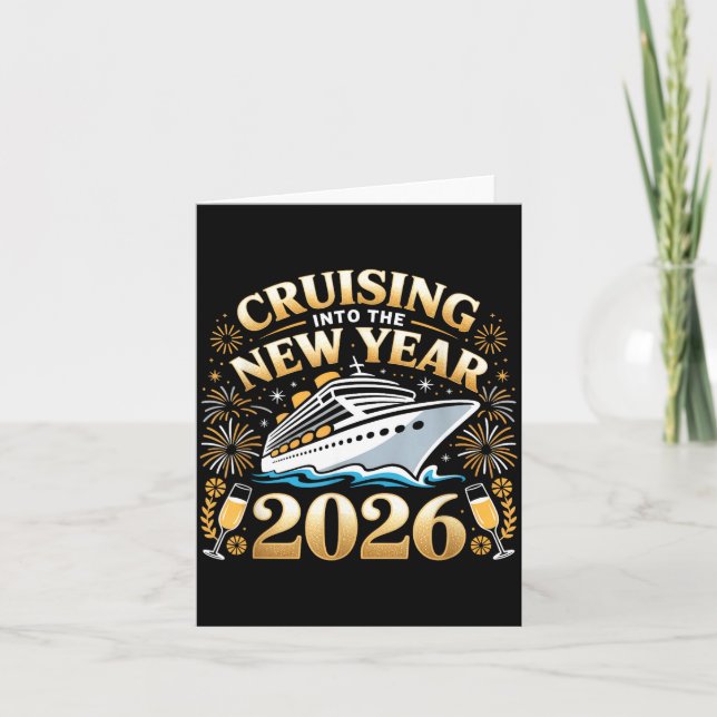 Cartão Cruising Into The New Year 2026 Happy New Year 202 (Frente)