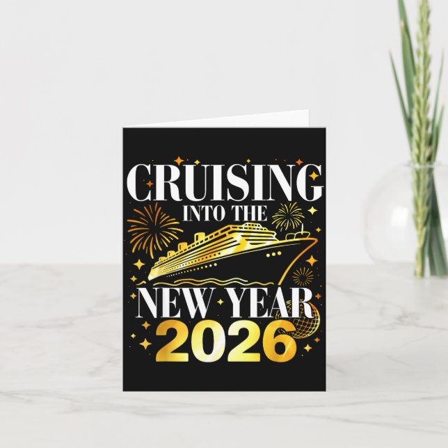 Cartão Cruising Into The New Year 2026 Happy New Year Fam (Frente)