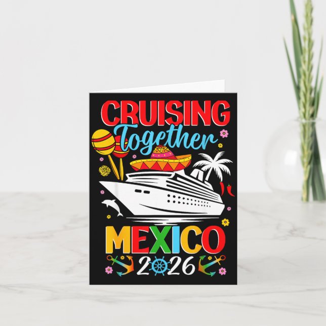 Cartão Cruising Together Cruise Trip Mexico 2026 For Fami (Frente)