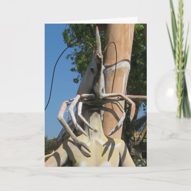 Cartão Crustacean AKA Lobster Head ... Inferno budista (Frente)