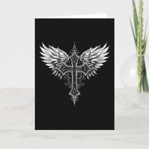 Cartão Cruz Cristã Anjo Religioso