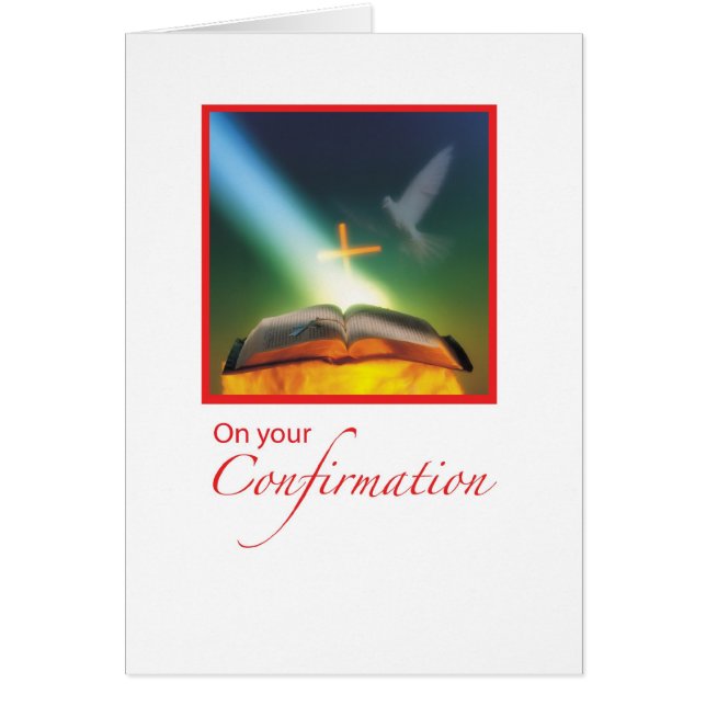 Cartão Cruz de Bíblia da Porta de Confirmação (Frente)