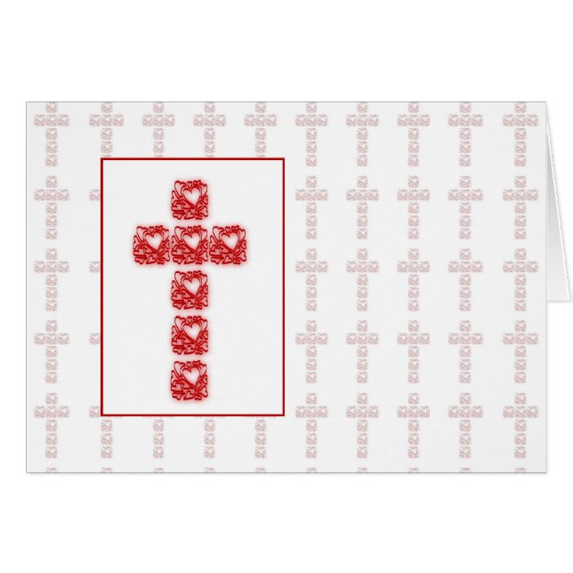 Cartão Cruz De Corações (Frente Horizontal)