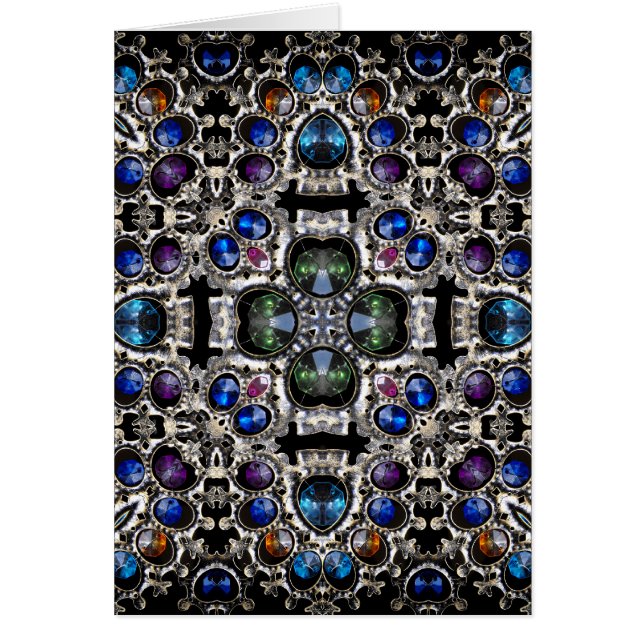 Cartão Cruz de pedra preciosa (Frente)