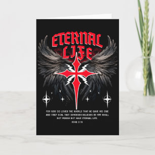 Cartão Cruz Eterna Jesus Gótico Punk Vida Nu Goth Bíblia