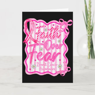 Cartão Cruz Fé sobre Medo Conscientização do Câncer de Ma