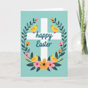 Cartão Cruz Floral Festiva