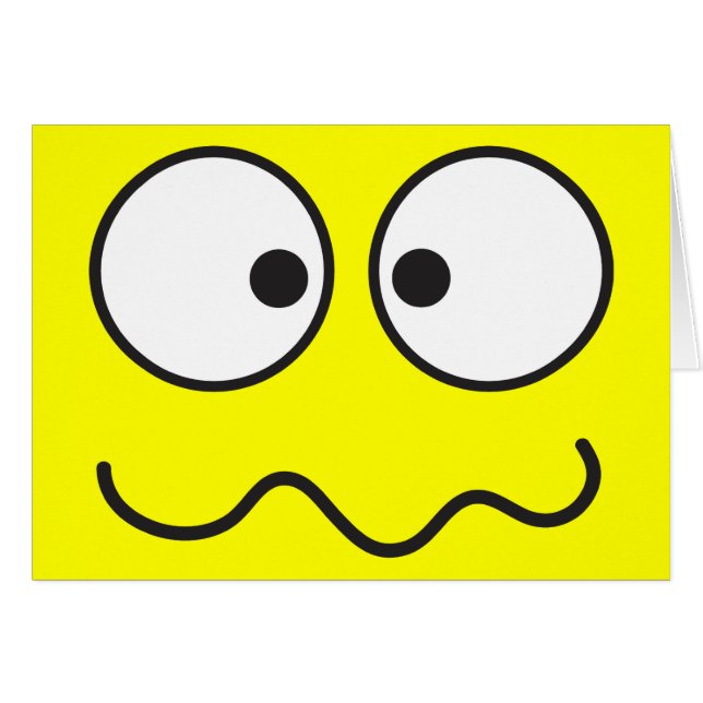 Cartão Cruz insana louca da cara eyed (Frente Horizontal)