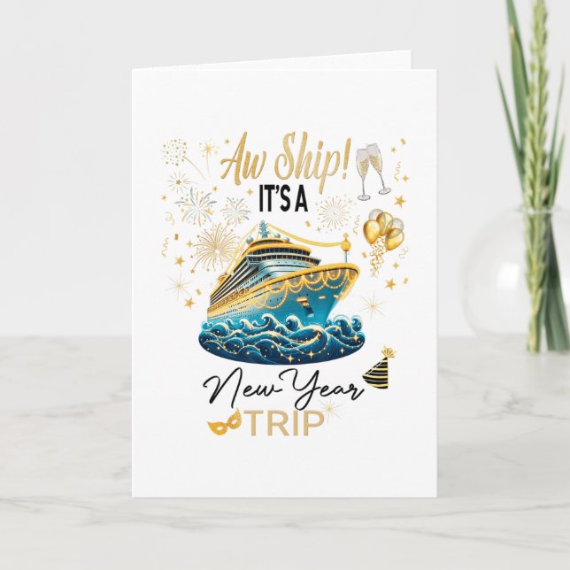 Cartão Cruzeiro Ano Novo 2026 Celebração de Nye (Frente)