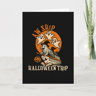 Cartão Cruzeiro Assustador Navio Ah Navio Viagem de Hallo