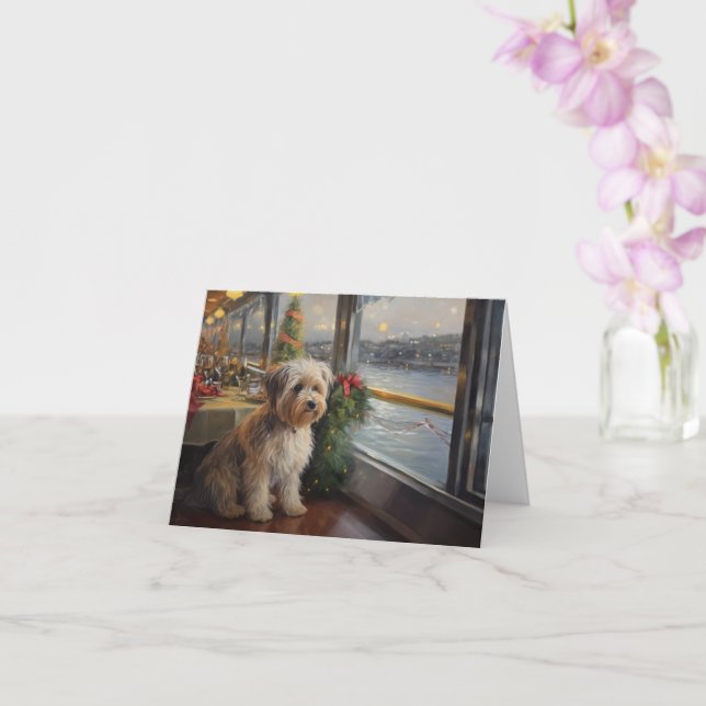 Cartão Cruzeiro de Natal da Biewer Terrier: Feriado Pawso (Orquídea)