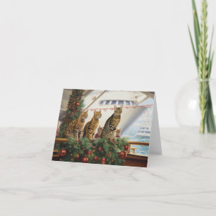 Cartão Cruzeiro de Natal de Bengala: Feriado Pawsome