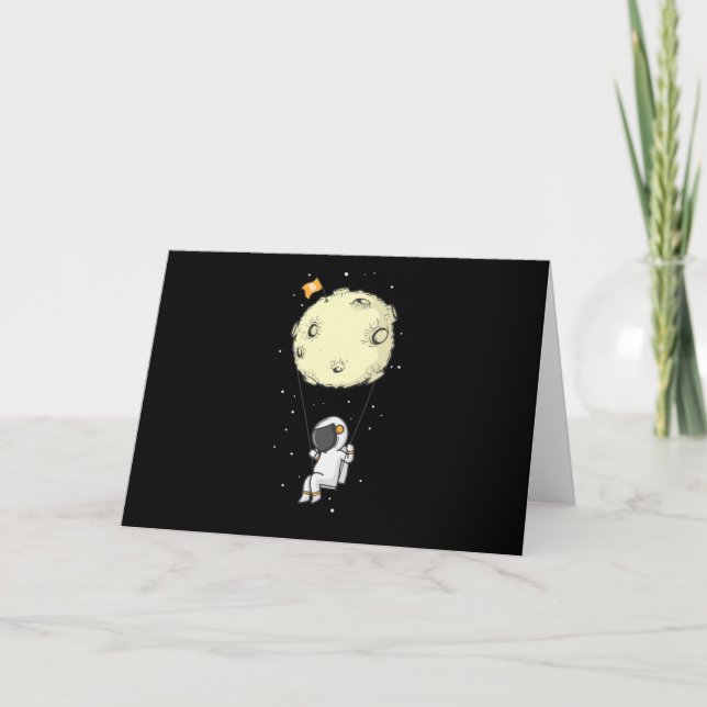 Cartão Crypto Bitcoin Astronaut schaukelt am Mond (Frente)