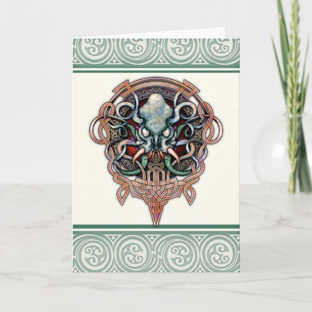 Cartão Ctheltic Cthulhu Greeting Card (Frente)