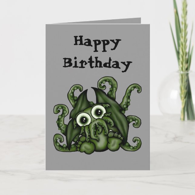 Cartão Cthulhu Birthday Card (Frente)