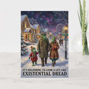 Cartão Cthulhu Natal Sombrio Existencialista