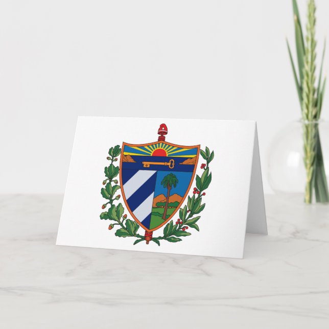 Cartão Cuba Coat of Arms Greeting Card (Frente)