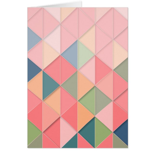 Cartão CUBISM pastel Shades GEOMETRIC - ADICIONAR MONOGRA (Frente)