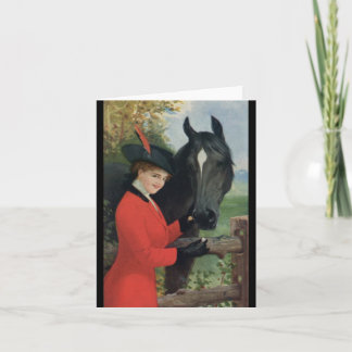 Cartão Cubo de Açúcar da Casaco Equestre de Vintage