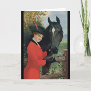 Cartão Cubo equestre do açúcar do casaco vermelho da