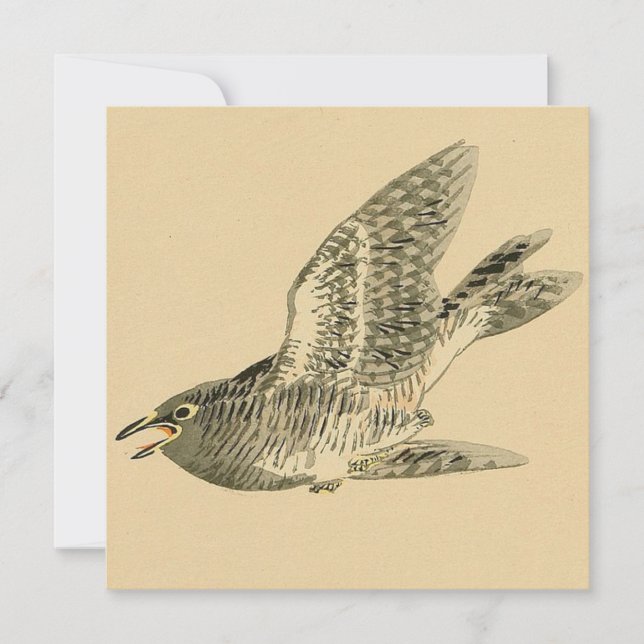 Cartão Cuckoo (Arte Japonesa) (por Kono Bairei) (Frente)