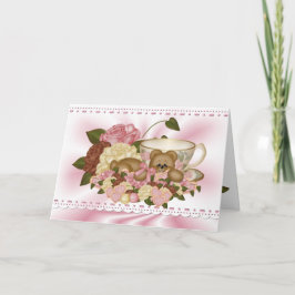 Cartão Cuddle Creek® Tea Time Teddy Greeting Card