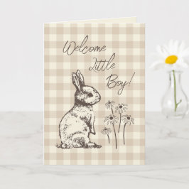 Cartão Cuddly Bunny Rabbits Bonanza - new baby boy.