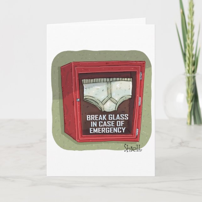 Cartão Cuecas de emergência engraçadas (Frente)