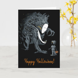 Cartão Cuidado com o truque no Halloween