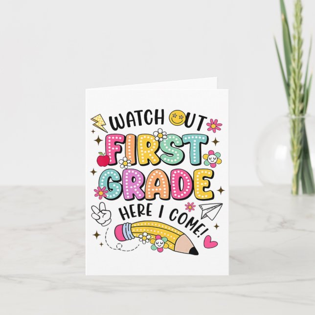 Cartão Cuidado No Primeiro Ano, Volto À Escola (Frente)