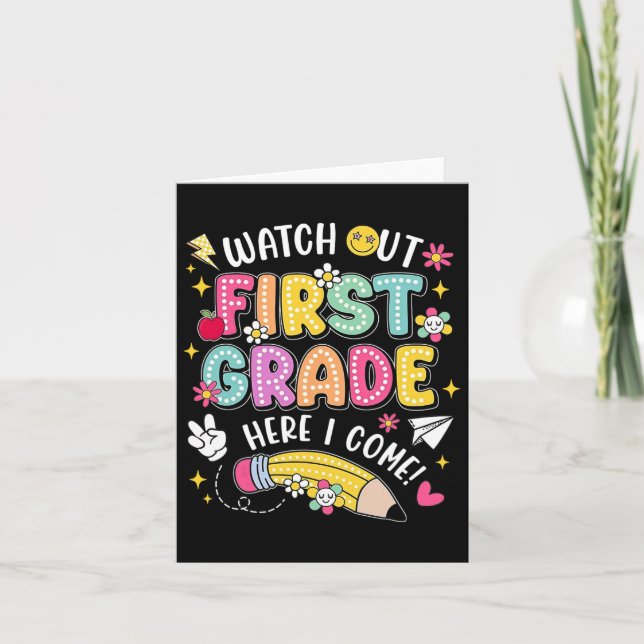 Cartão Cuidado No Primeiro Ano, Volto À Escola 1 (Frente)