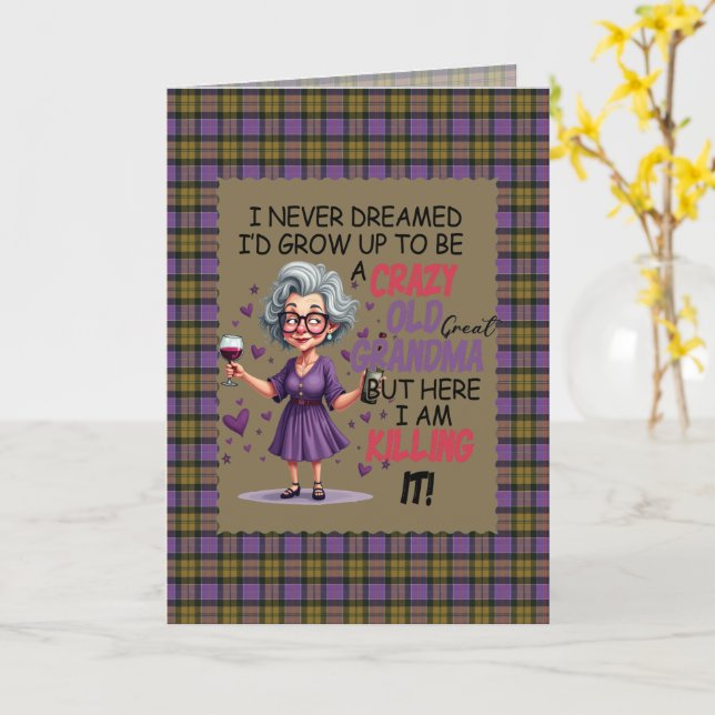 Cartão Culloden Ancient Scottish Tartan Humorous Birthday (Flor Amarela)