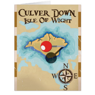 Cartão Culver Down Ilha de Wight Inglaterra pôster de via