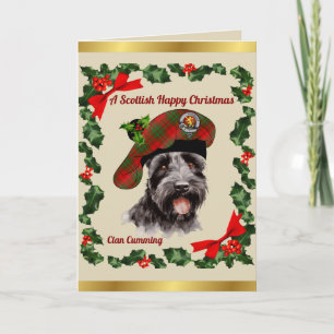 Cartão Cumming Scottie Dog Natal Personalizado