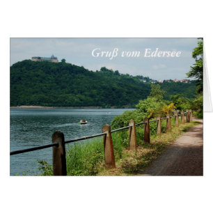Cartão cumprimento da Edersee margem com fechadur