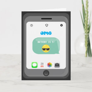 Cartão Cumprimento de aniversário com Emoji