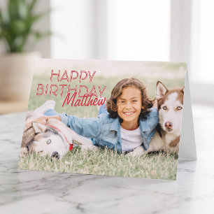Cartão Cumprimento de Aniversário de Foto Personalizada S