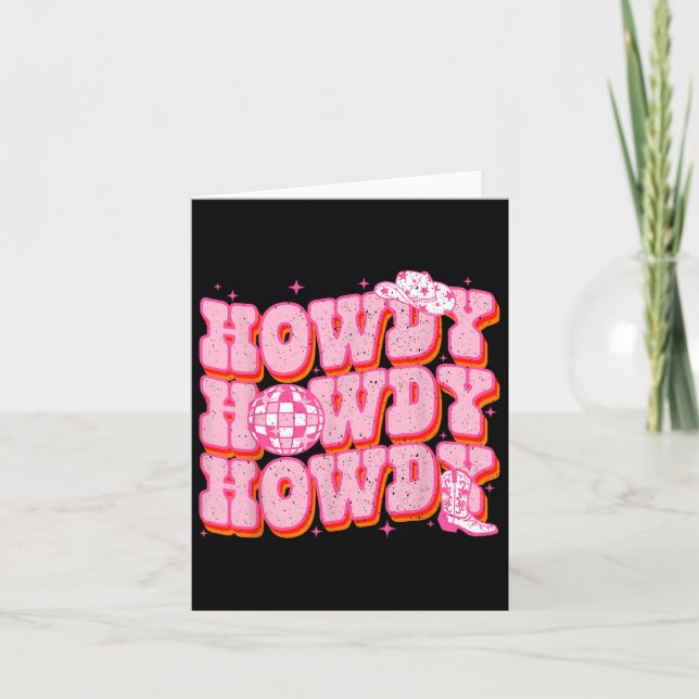 Cartão Cumprimento Moça Country Western Sul Rodeio Rosa V (Frente)