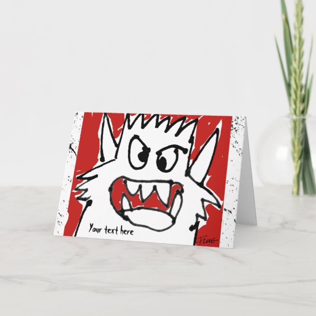 Cartão Cumprimento personalizado monstro dos desenhos (Frente)