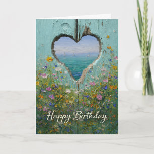 Cartão Cumprimentos de Aniversário com Flores Silvestres
