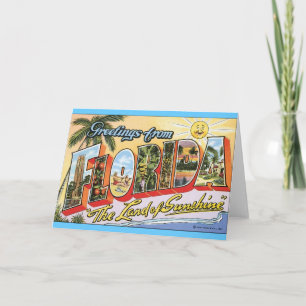 Cartão Cumprimentos de Florida - viagens vintage