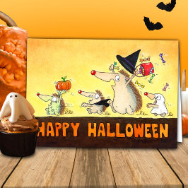 Cartão Cumprimentos de ouriços de Halloween