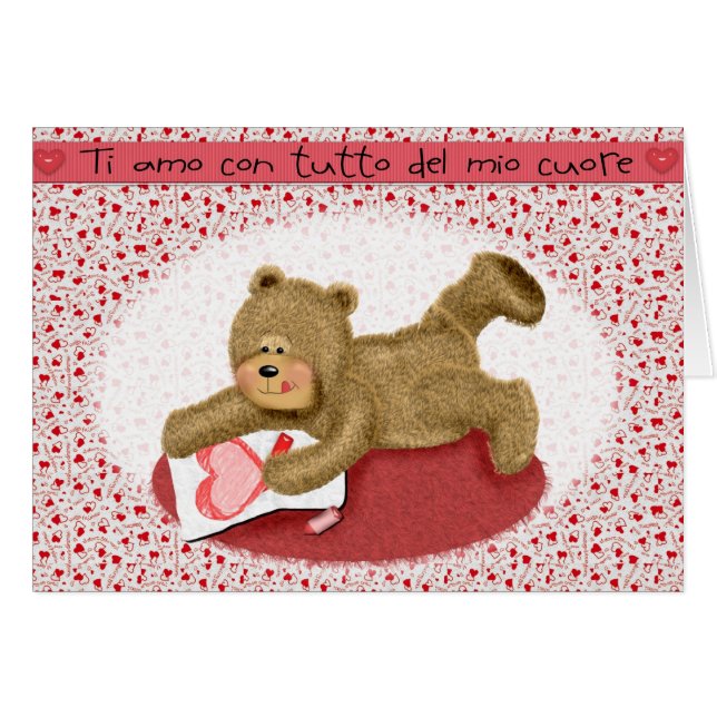 Cartão Cuore mio do del do tutto do engodo do amo do Ti (Frente Horizontal)