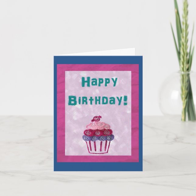 Cartão Cupcake Birthday Card (Frente)